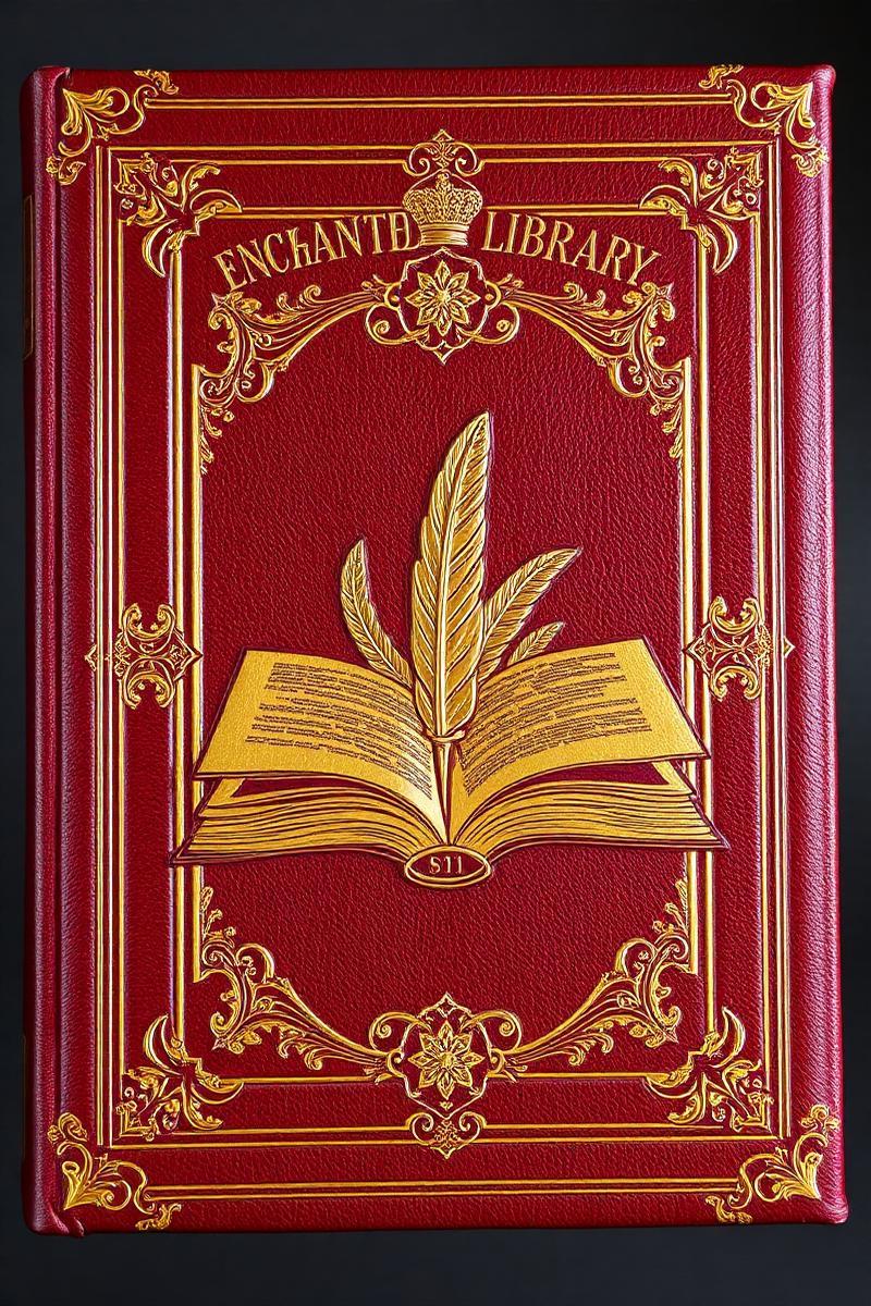 Illustrated book cover for Book IV: Enchanted Library — Where Words Bleed